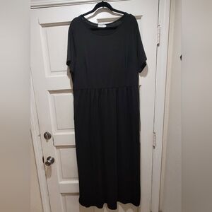 Pinup Fashion Short Sleeve  Black Maxi Dress  Size 22  EUC